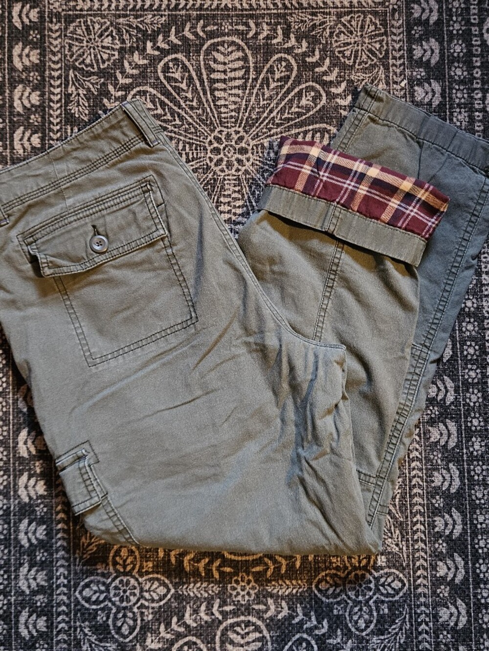 LL Bean Flannel Lined Cargo Pants